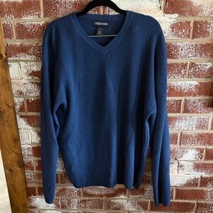Jantzen Royal Blue V-Neck 100% Wool/Lana Sweater Men’s L